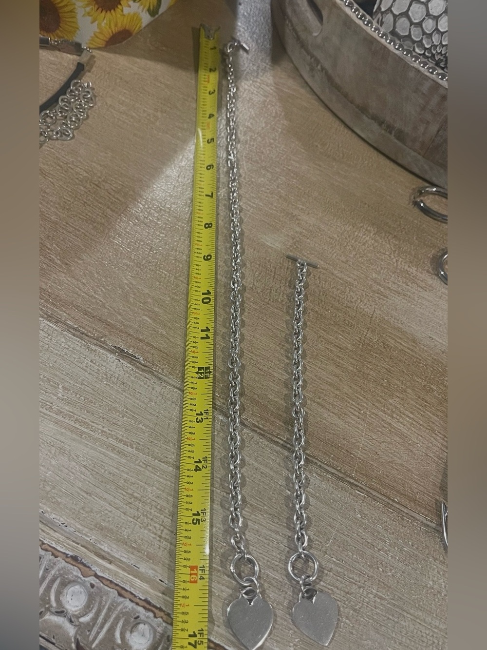 Sterling Silver 925  Heart Pendant Necklace and Bracelet Set. Weighs 102.1 grams